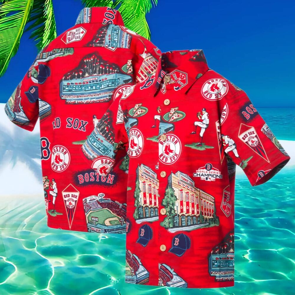 Reyn Spooner Scenic Boston Red Sox Hawaiian Shirt Button down Shirt MLB Aloha Shirt Gift For Fans 2