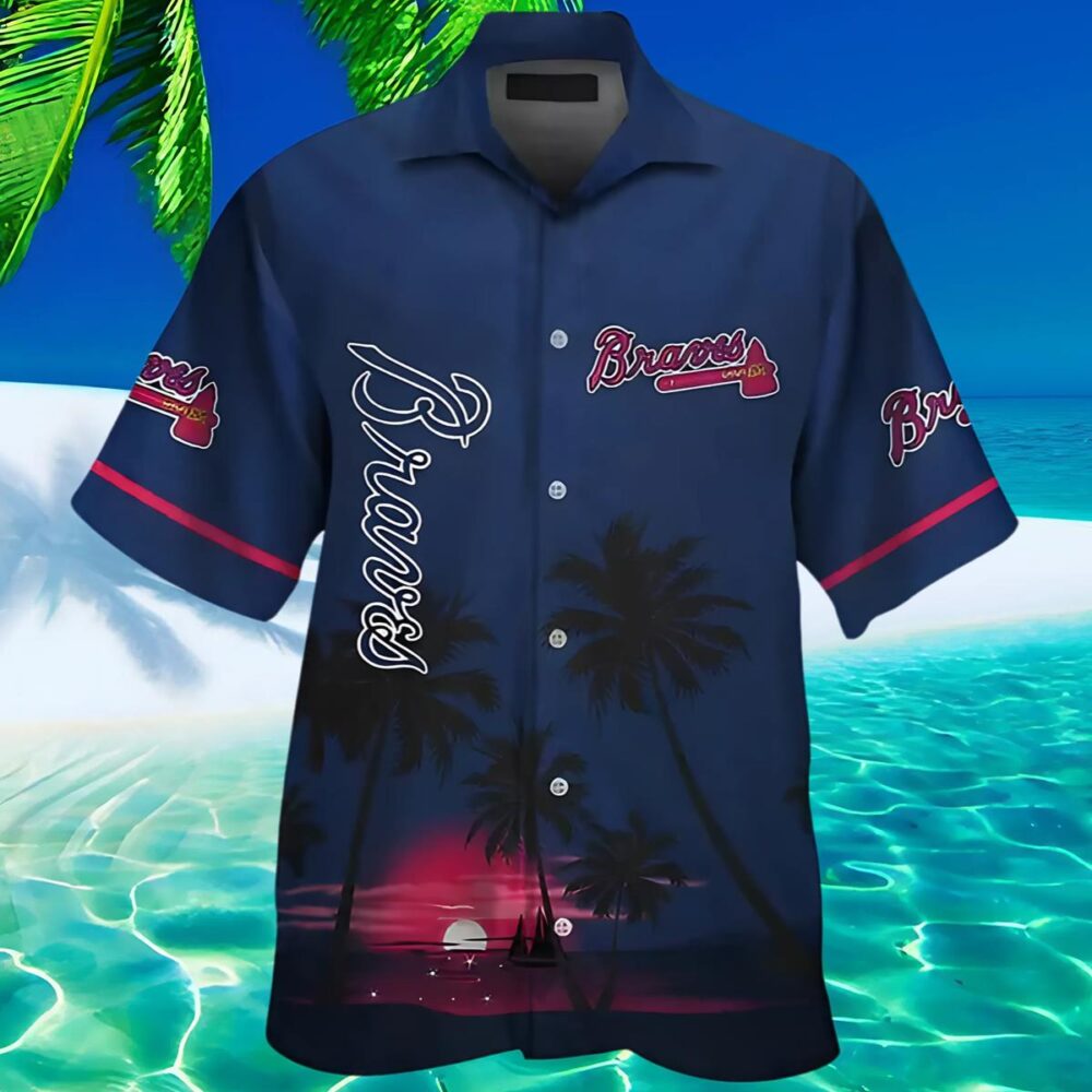 Short Sleeve Atlanta Braves Tropical Hawaiian Shirt Button Up MLB Aloha Shirt Gift For Fans 2