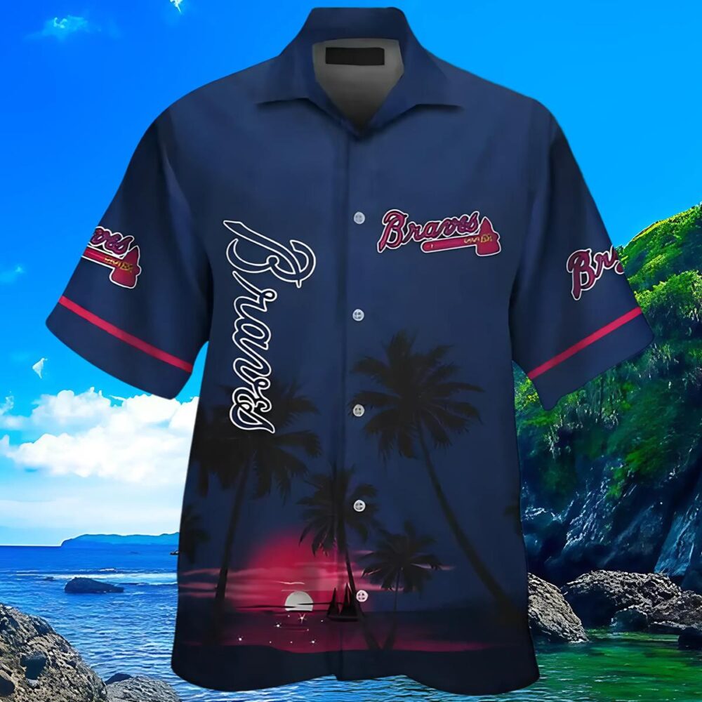 Short Sleeve Atlanta Braves Tropical Hawaiian Shirt Button Up MLB Aloha Shirt Gift For Fans 3