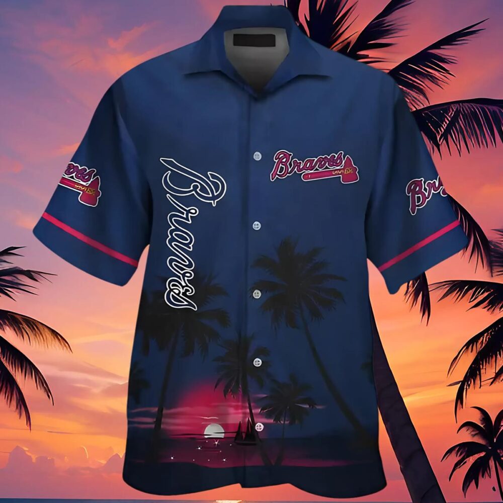 Short Sleeve Atlanta Braves Tropical Hawaiian Shirt Button Up MLB Aloha Shirt Gift For Fans 4