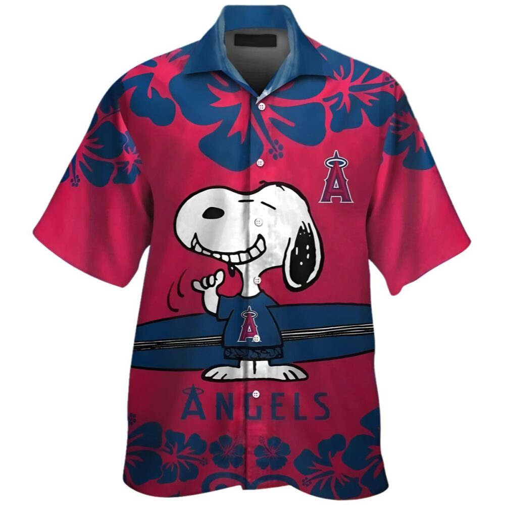 Snoopy Los Angeles Angels Hawaiian Shirt MLB Aloha Shirt Gift For Fans 1