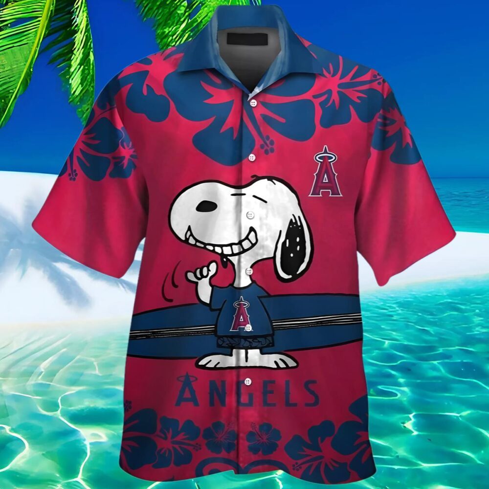 Snoopy Los Angeles Angels Hawaiian Shirt MLB Aloha Shirt Gift For Fans 2