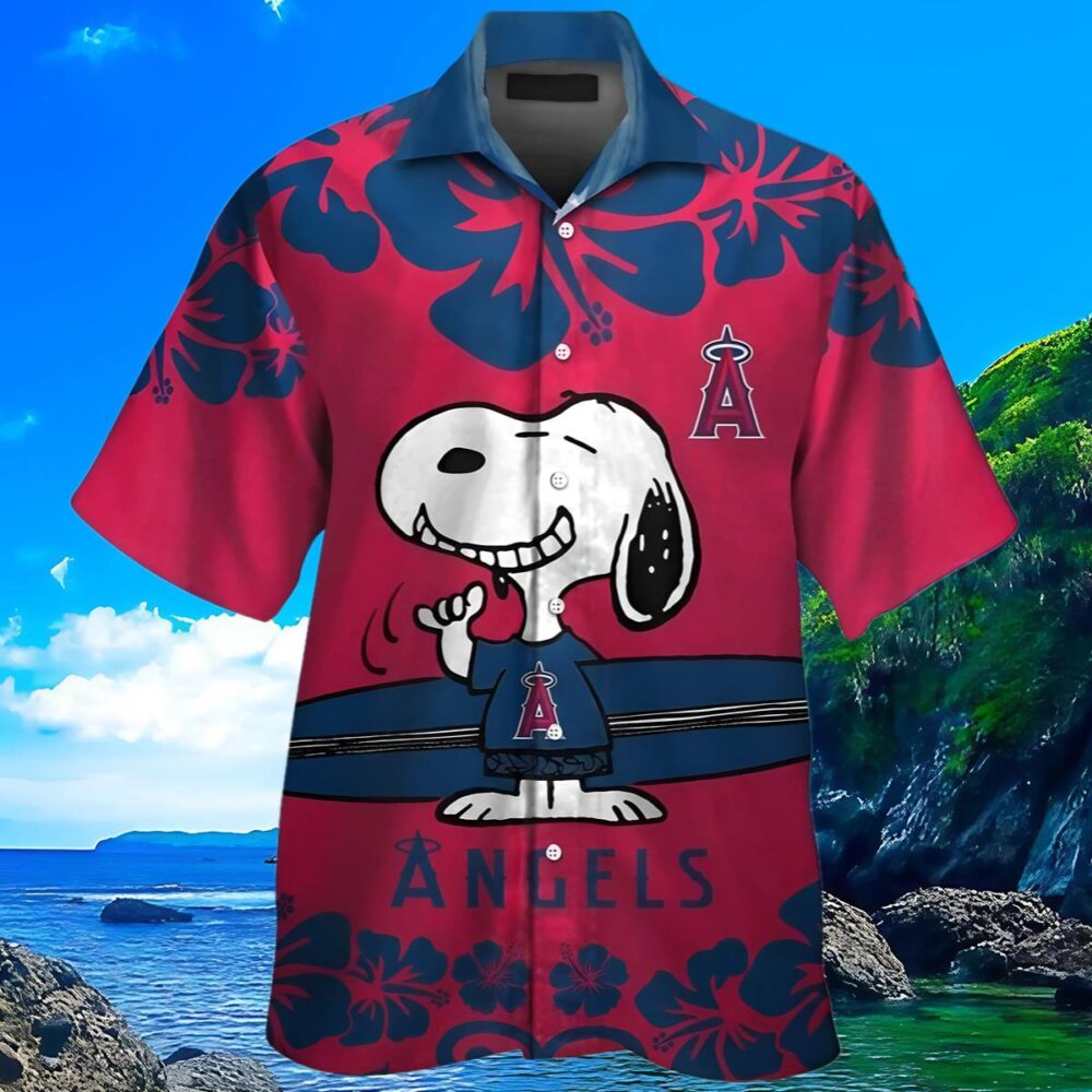 Snoopy Los Angeles Angels Hawaiian Shirt MLB Aloha Shirt Gift For Fans 3