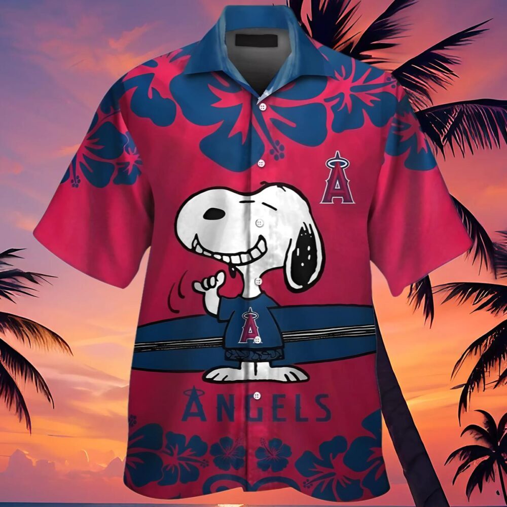 Snoopy Los Angeles Angels Hawaiian Shirt MLB Aloha Shirt Gift For Fans 4