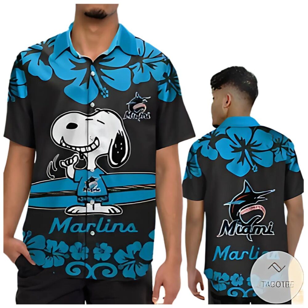 Snoopy Miami Marlins Hawaiian Shirt MLB Aloha Shirt Gift For Fans 1