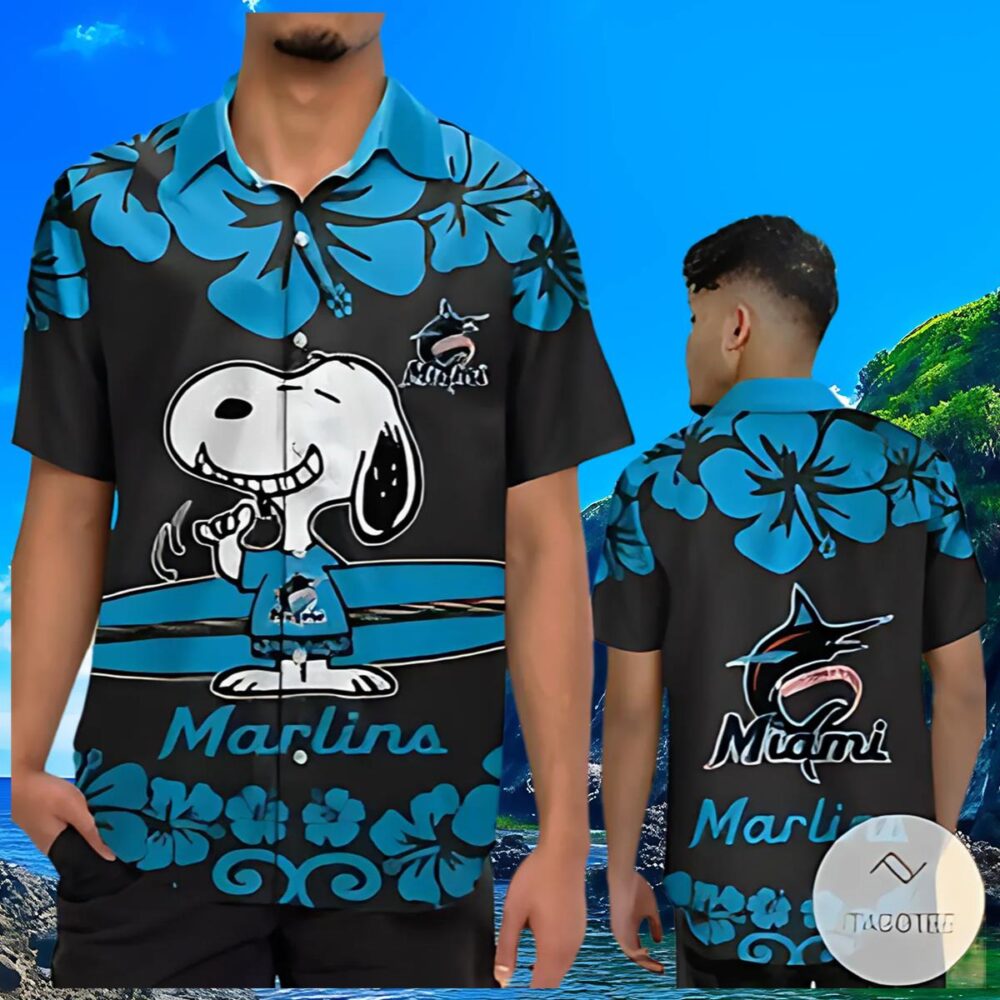 Snoopy Miami Marlins Hawaiian Shirt MLB Aloha Shirt Gift For Fans 3