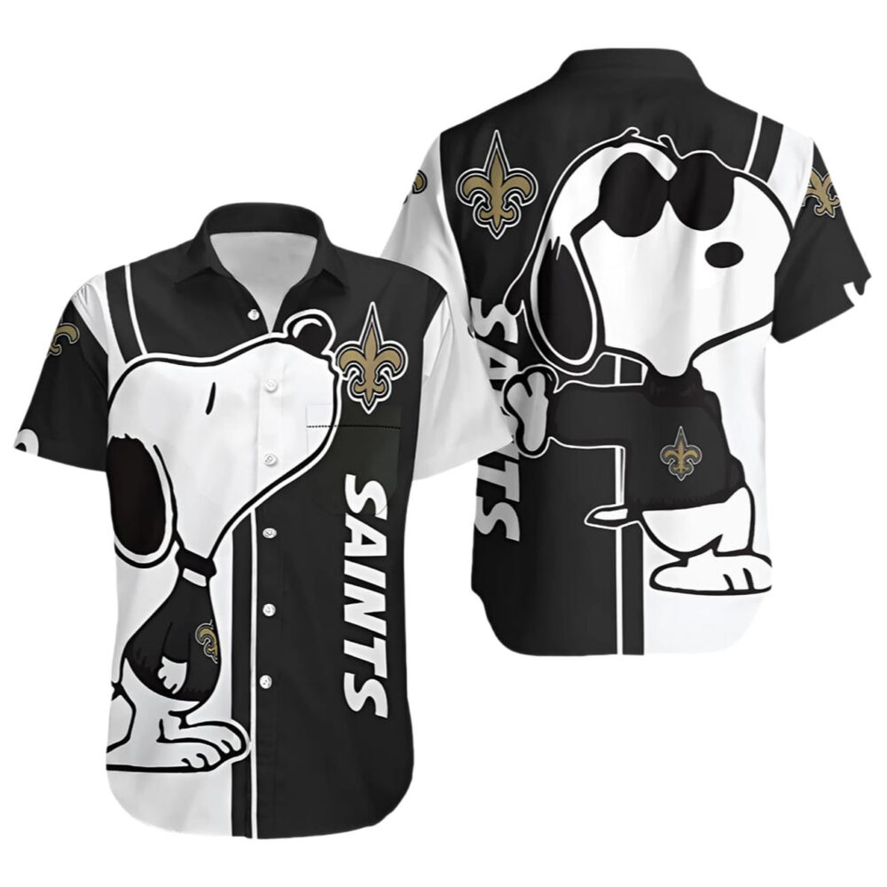 Snoopy New Orleans Saints Hawaiian Shirt Black NFL Gifts For Fans 1