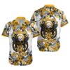 Steelers Hawaiian Button Up Shirt Metallica Skull And Flower NFL Gifts For Fans 1