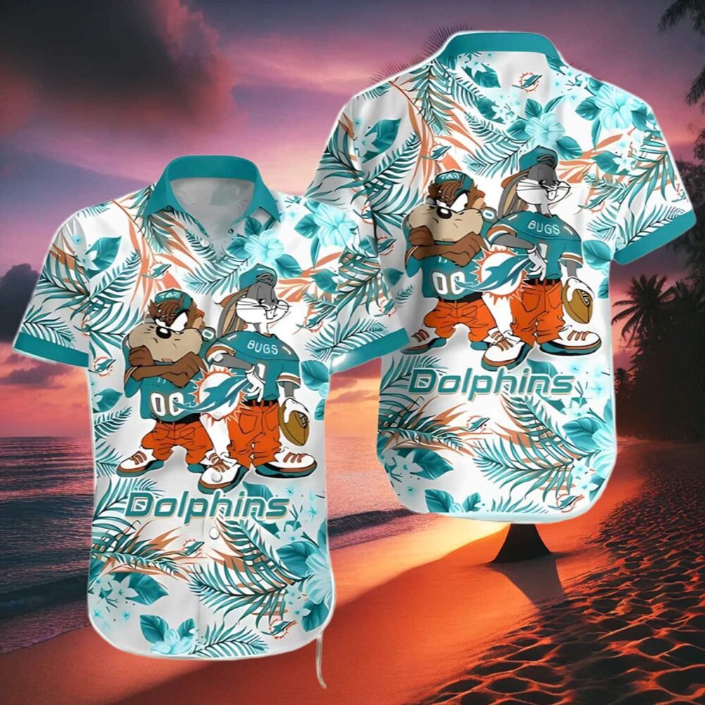 Taz And Bugs Miami Dolphins Hawaiian Shirt Gift NFL Gifts For Fans 2