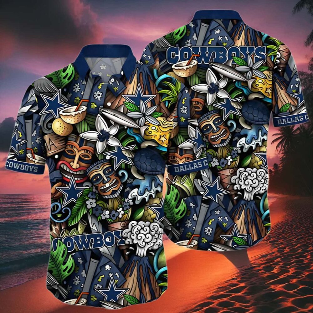 Tiki Tropics Dallas Cowboys Hawaiian Shirt NFL Gifts For Fans 2