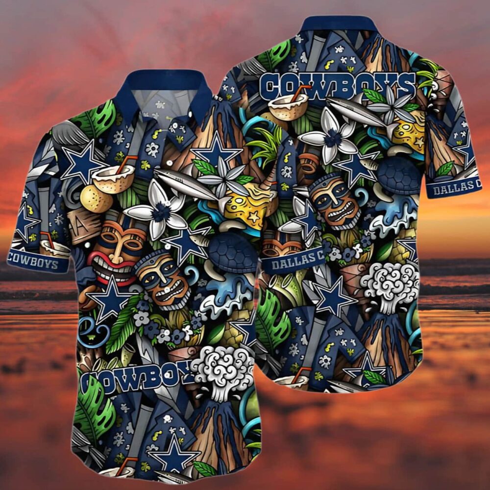 Tiki Tropics Dallas Cowboys Hawaiian Shirt NFL Gifts For Fans 3