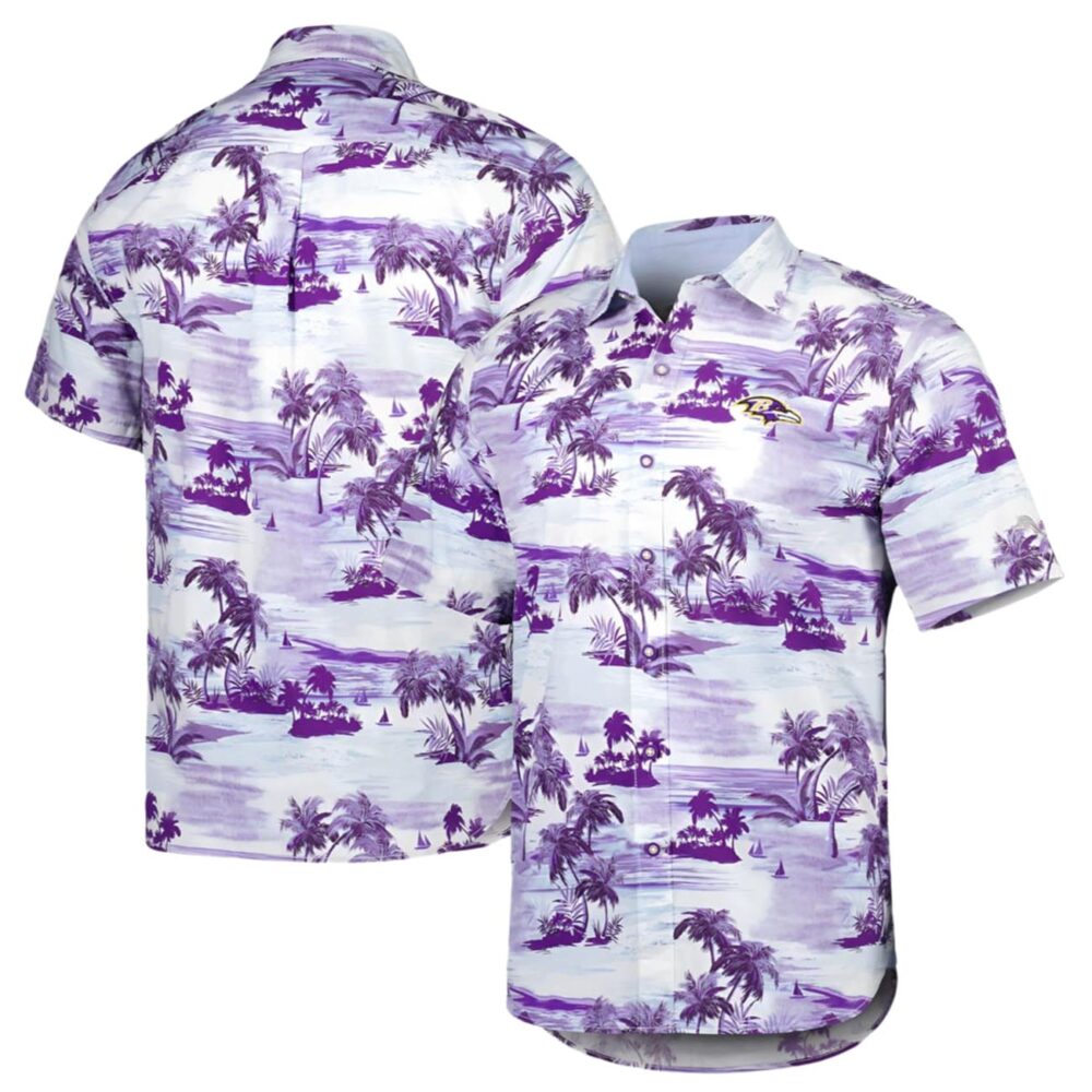 Tommy Bahama Baltimore Ravens Hawaiian Shirt Purple NFL Gifts For Fans 1