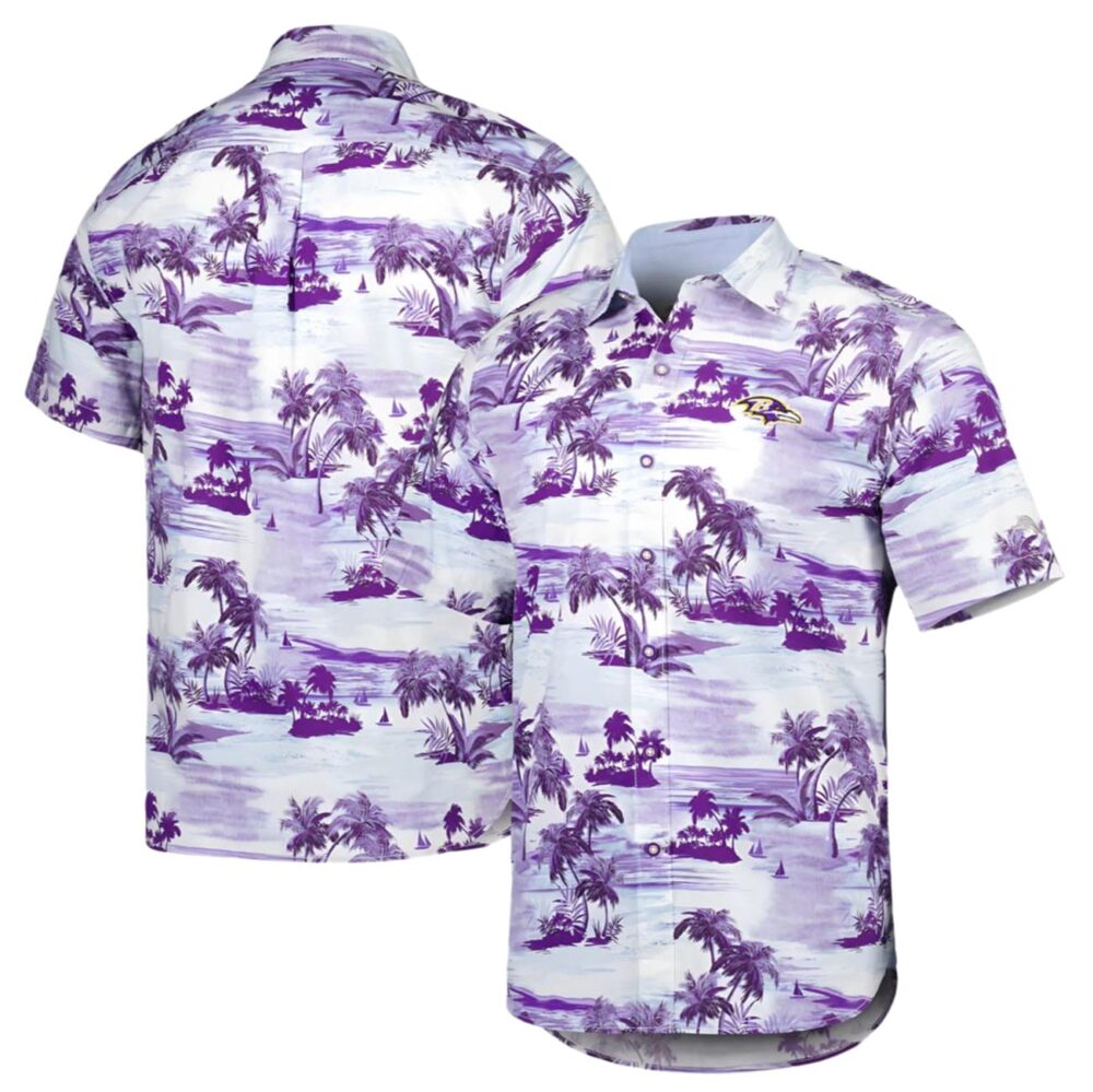 Tommy Bahama Baltimore Ravens Hawaiian Shirt Purple NFL Gifts For Fans 1