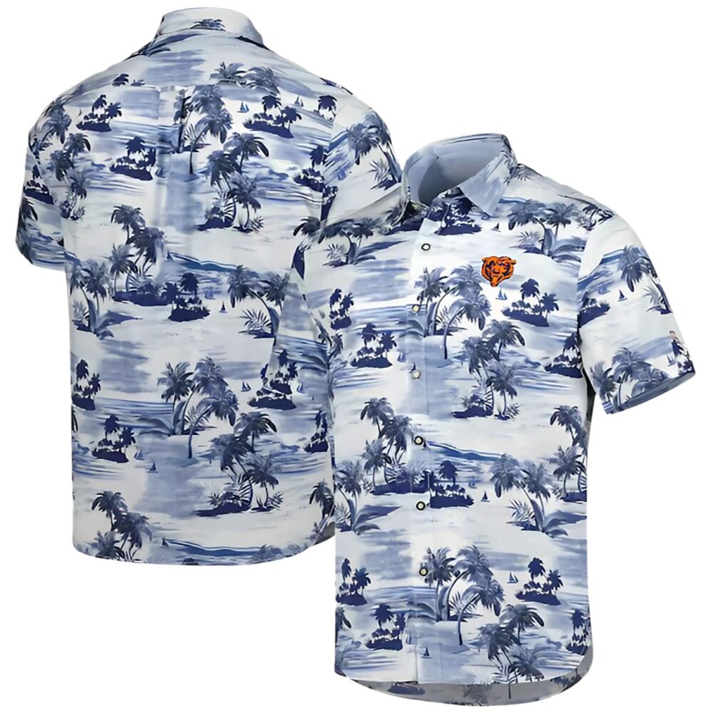 Tommy Bahama Navy Chicago Bears Hawaiian Shirt Tropical Horizons Butt NFL Gifts For Fans 1