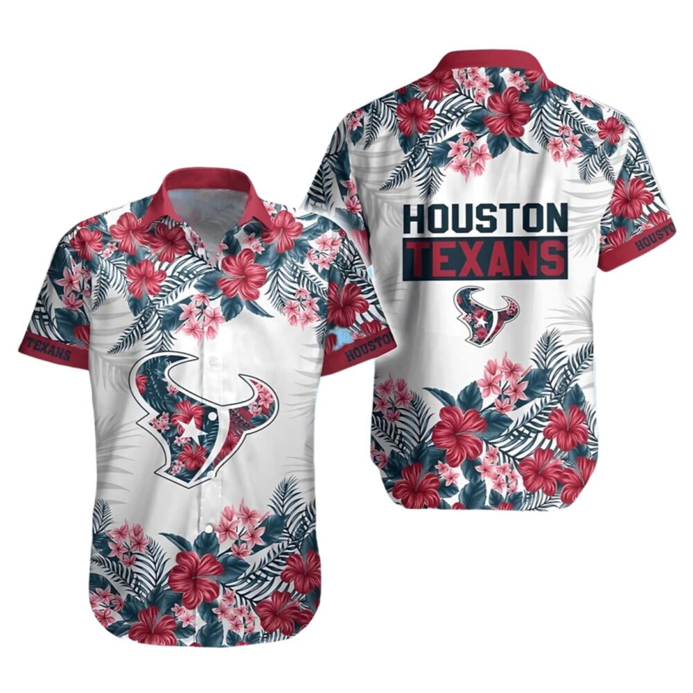 Tropical Hibicus Houston Texans Hawaiian Shirt NFL Gifts For Fans 1