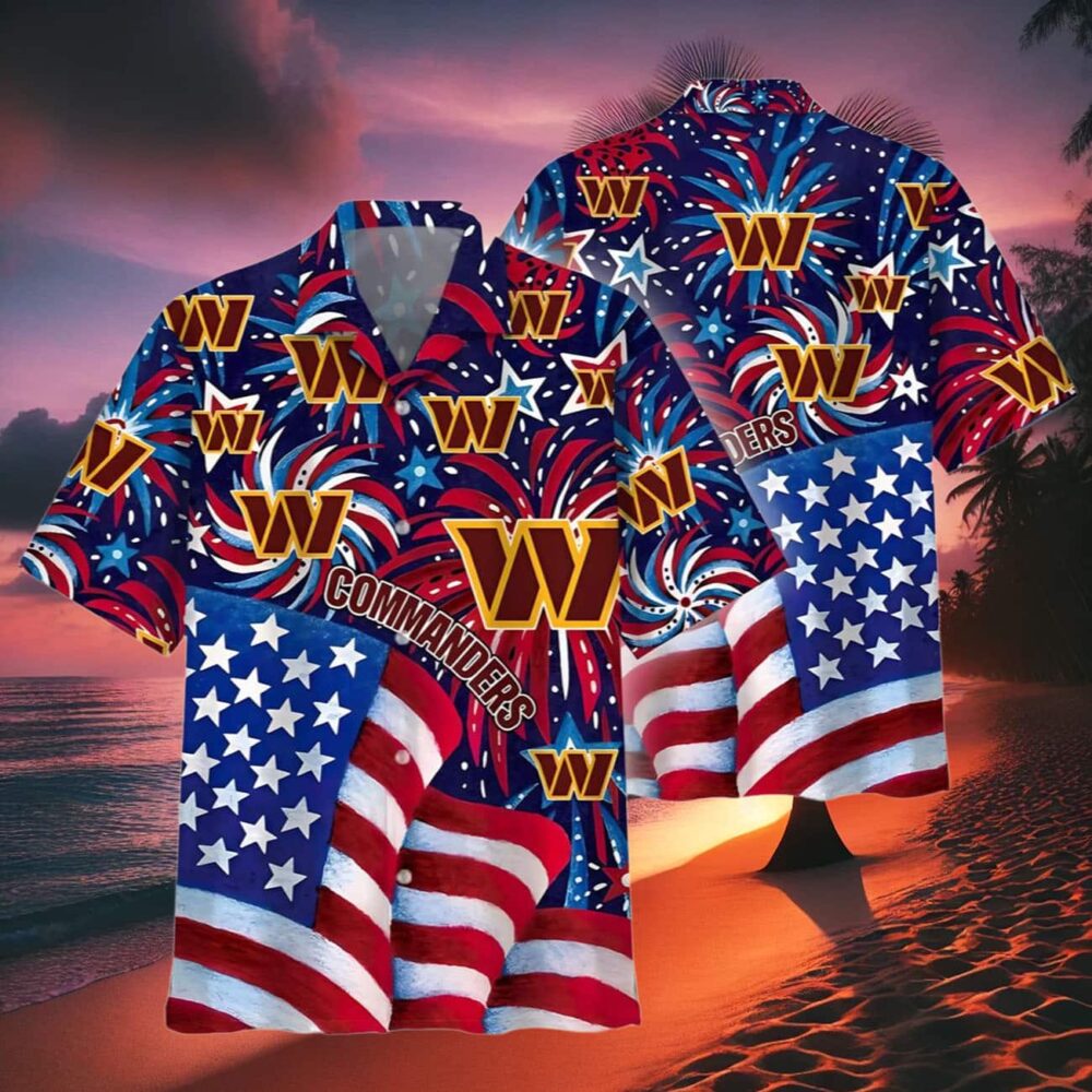 Washington Commanders Patriotic Celebration Hawaiian Shirt NFL Gifts For Fans 2