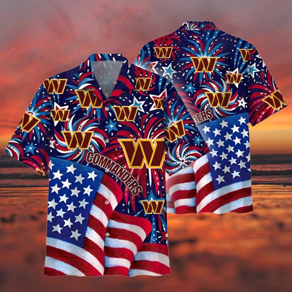 Washington Commanders Patriotic Celebration Hawaiian Shirt NFL Gifts For Fans 3