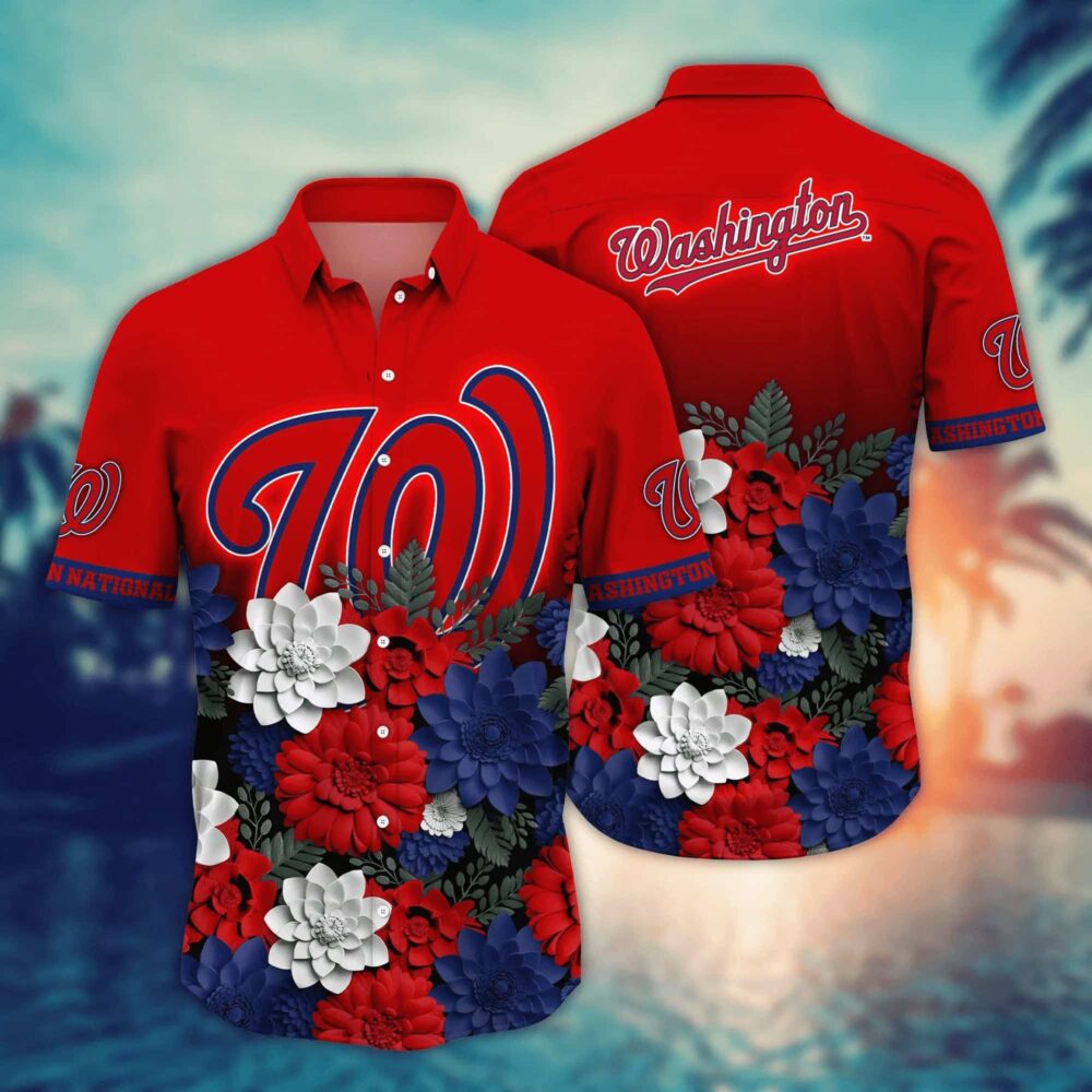 Washington Nationals Beachside Bliss Hawaiian Shirt MLB Aloha Shirt Gift For Fans 1