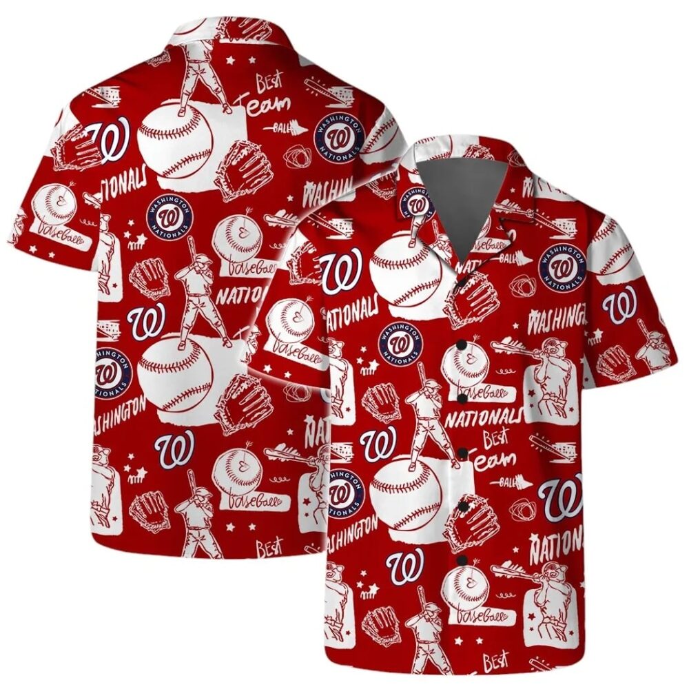 Washington Nationals Coastal Escape Hawaiian Shirt MLB Aloha Shirt Gift For Fans 1