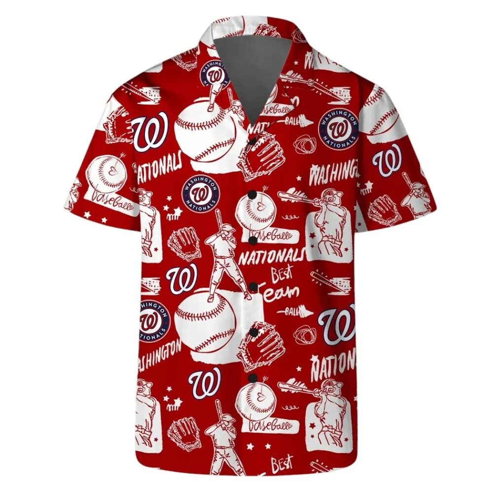 Washington Nationals Coastal Escape Hawaiian Shirt MLB Aloha Shirt Gift For Fans 4