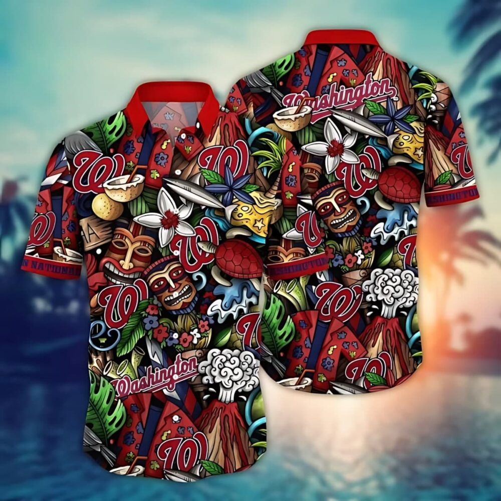 Washington Nationals Tropical Splash Hawaiian Shirt MLB Aloha Shirt Gift For Fans 1