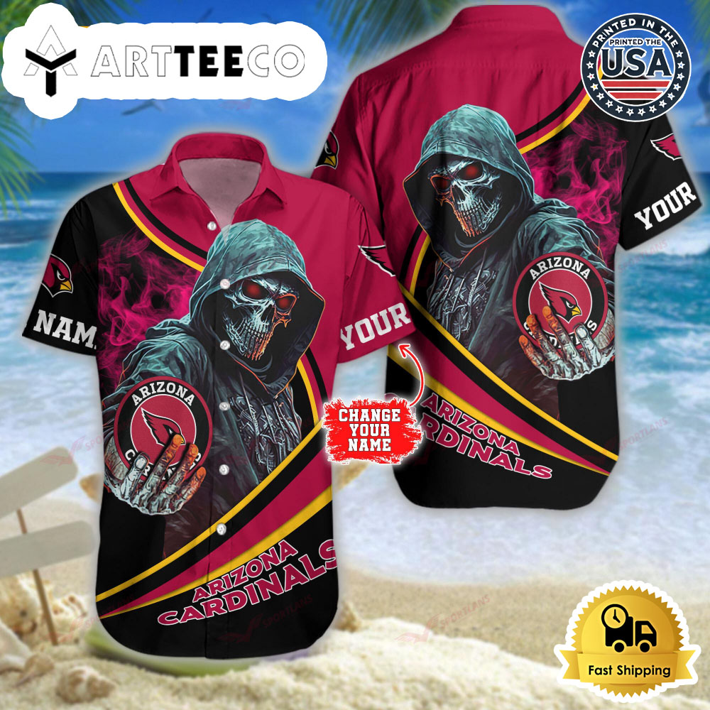 Arizona Cardinals Personalized Skull Football Summer Hawaiian Shirt NFL Aloha Shirt