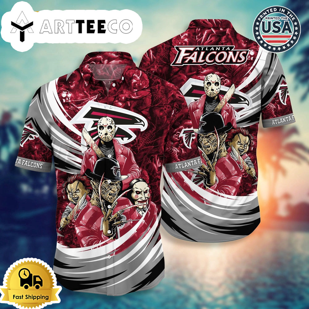 Atlanta Falcons Halloween Horror Movie Characters Hawaiian Shirt NFL Aloha Shirt