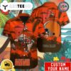 Cleveland Browns Mascot Button Up Custom Name Hawaiian Shirt NFL Aloha Shirt
