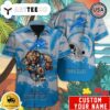 Detroit Lions Mascot Button Up Custom Name Hawaiian Shirt NFL Aloha Shirt