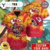 Kansas City Chiefs Mascot Button Up Custom Name Hawaiian Shirt NFL Aloha Shirt