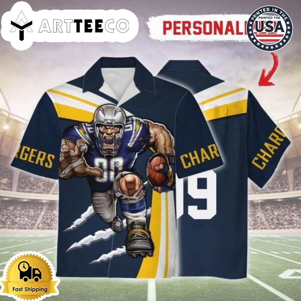 Los Angeles Chargers Football Team Mascot Hawaiian Shirt NFL Aloha Shirt