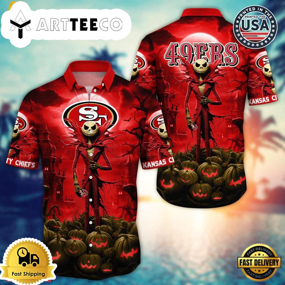 San Francisco 49ers Halloween Jack Hawaiian Shirt NFL Aloha Shirt