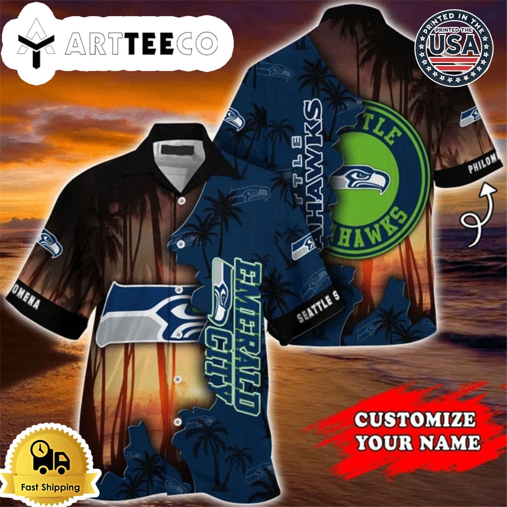 Seattle Seahawks Emerald City Hawaiian Shirt NFL Aloha Shirt