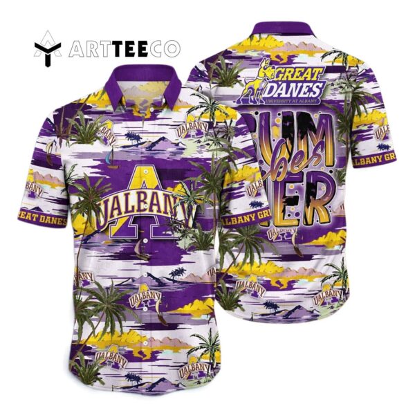 Albany Great Danes Palm Tree Paradise For Sports Fans Hawaiian Shirt 1
