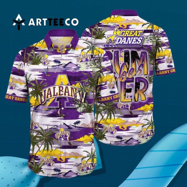 Albany Great Danes Palm Tree Paradise For Sports Fans Hawaiian Shirt 3