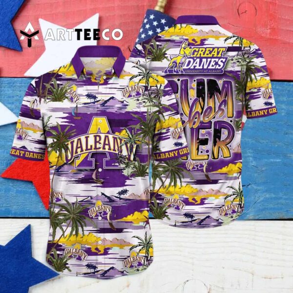 Albany Great Danes Palm Tree Paradise For Sports Fans Hawaiian Shirt 4