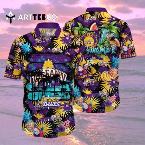 Albany Great Danes Pineapple Pattern For Big Fan Hawaiian Shirt 2