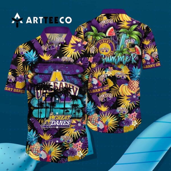 Albany Great Danes Pineapple Pattern For Big Fan Hawaiian Shirt 3