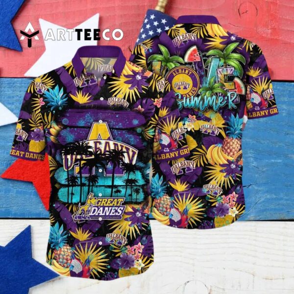 Albany Great Danes Pineapple Pattern For Big Fan Hawaiian Shirt 4