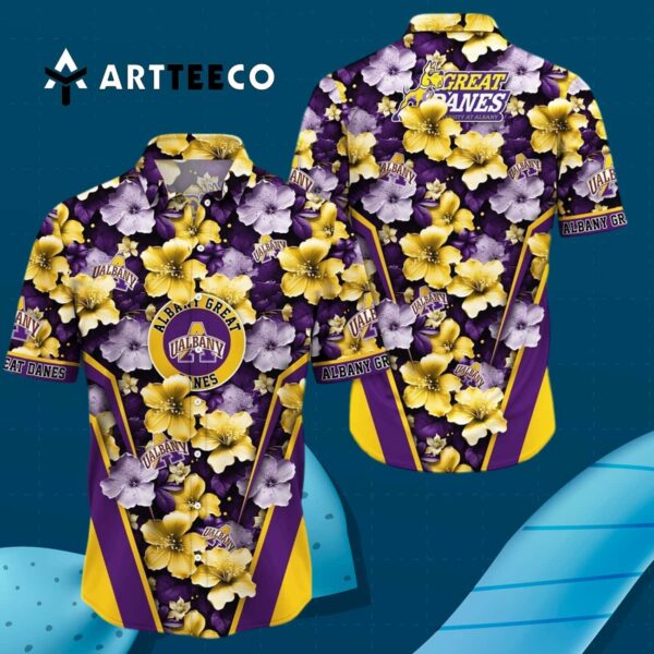 Albany Great Danes Team Spirit Blossoms For Fans Hawaiian Shirt 3