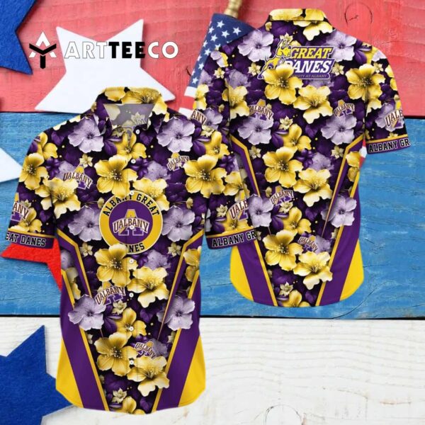 Albany Great Danes Team Spirit Blossoms For Fans Hawaiian Shirt 4