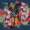 Arizona Cardinals Aloha Flag Flower Hawaiian Shirt 3