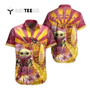 Arizona Cardinals Baby Yoda Style Hawaiian Shirt 1