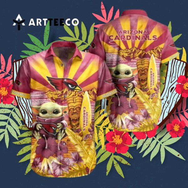 Arizona Cardinals Baby Yoda Style Hawaiian Shirt 3