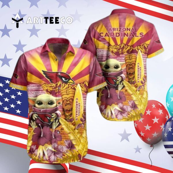 Arizona Cardinals Baby Yoda Style Hawaiian Shirt 4