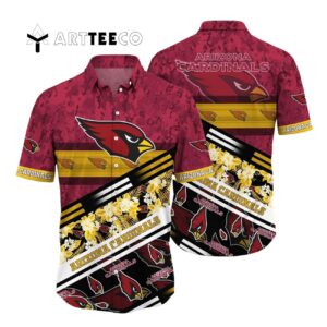 Arizona Cardinals Camo Pattern Hawaiian Shirt 1