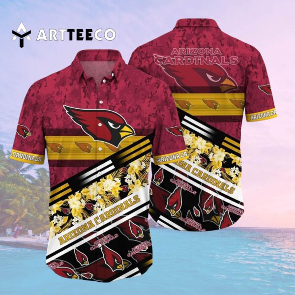 Arizona Cardinals Camo Pattern Hawaiian Shirt 2