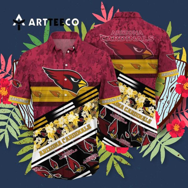 Arizona Cardinals Camo Pattern Hawaiian Shirt 3