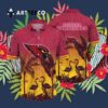 Arizona Cardinals Flamingo And Flower Funny Hawaiian Shirt 3