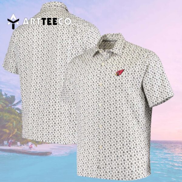 Arizona Cardinals Floral White Background Hawaiian Shirt 2